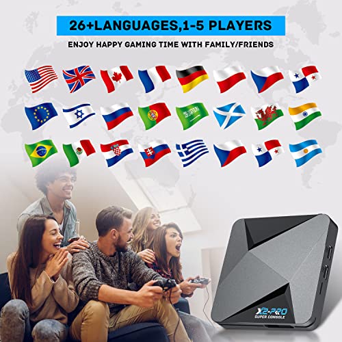 Super Console X2 Pro Retro Video Game Console with 65,000+Games,4K Hd Emulator Console with EmuElec 4.6/Android 9.0/CoreE,2.4+5G,Bt 5.0,Best Gifts