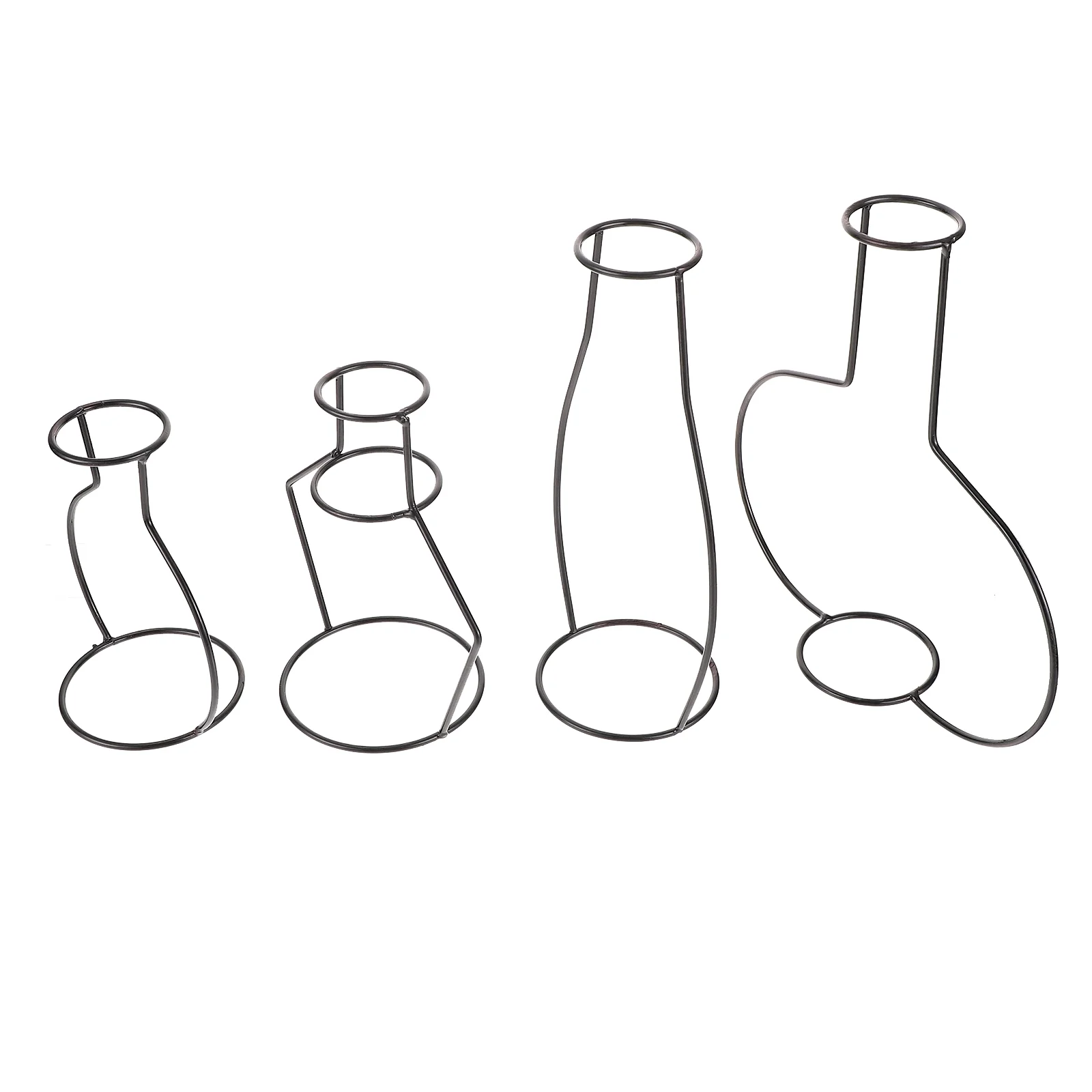 12 pcs  Flower Vases With Iron Art Frame Frame Bottle Home Flower Arrangement Bottle
