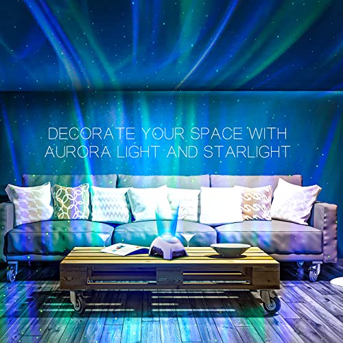 Northern Galaxy Light Aurora Projector with 33 Light Effects, Night Lights LED Star Projector for Bedroom Nebula Lamp, Remote Control, White Noises