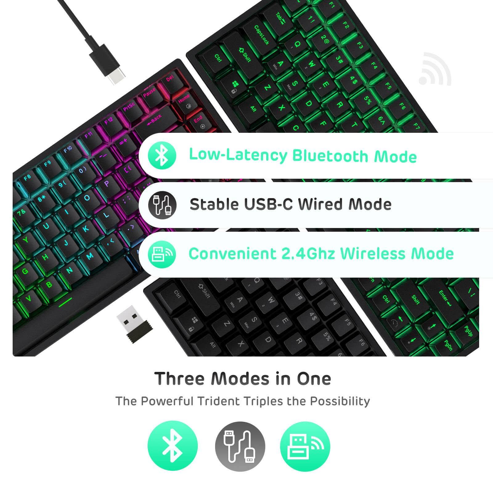 Royal Kludge RK84 84 Keys Wireless 75% Mechanical Gaming Keyboard