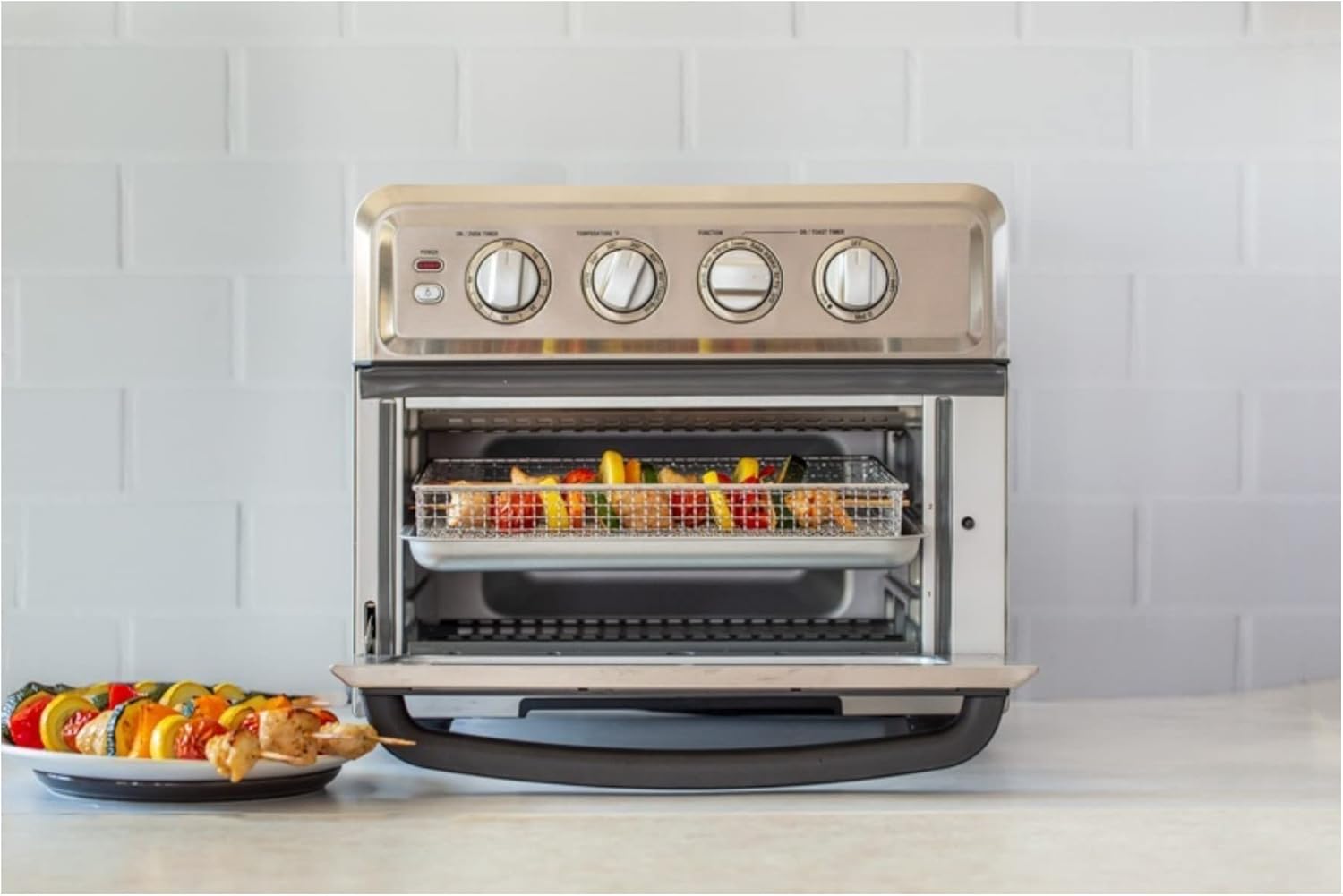 Cuisinart TOA-70 Air Fryer Toaster Oven with Grill (Stainless Steel) Bundle with Air Fryer Oven Cookbook and Oven Mitt (3 Items)