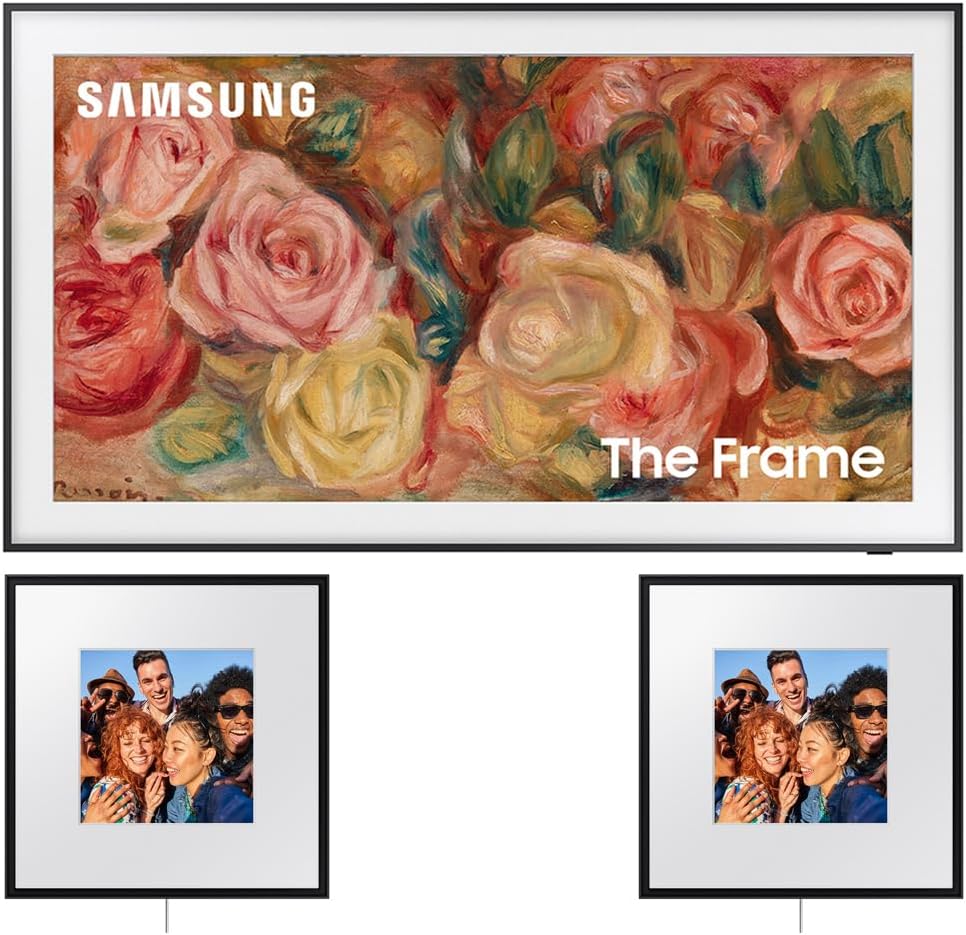 Samsung QN43LS03DAFXZA 43 inch The Frame QLED 4K Smart TV 2024 Bundle with 2X Photo Music Frame Smart Speaker Dolby ATMOS with Q-Symphony 2024