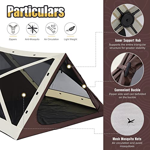 MASTERCANOPY 12x12FT Pop Up Gazebo Screen Tent - Instant Screen House with Netting, Quick Set, Outdoor Canopy Shelter with Carry Bag for Camping