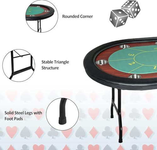 Premium 84" Poker Table Foldable with Chips Tray