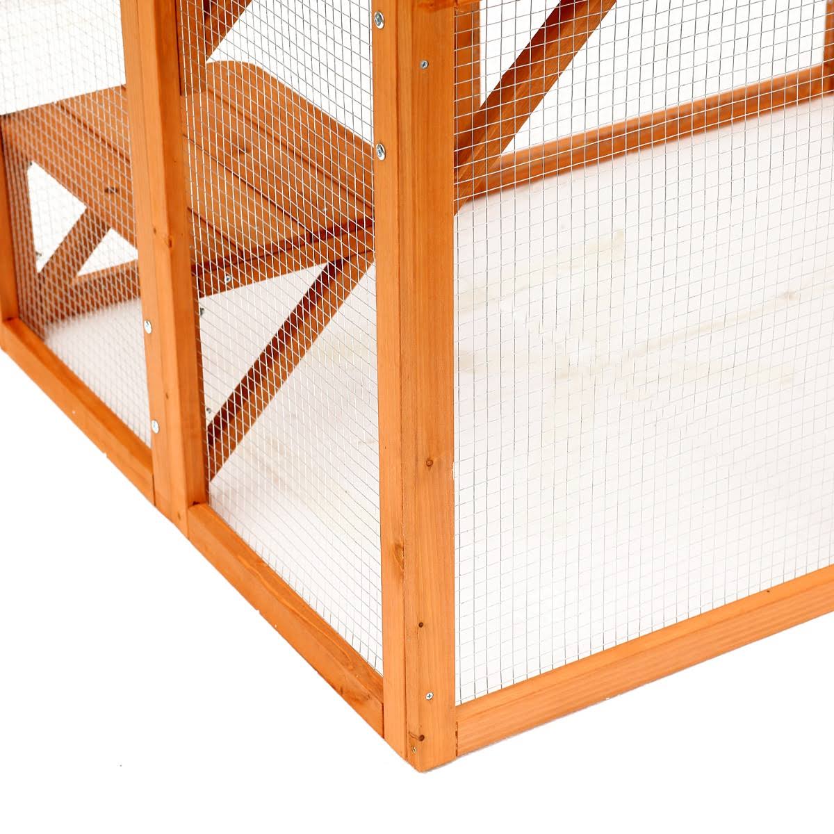 Pawhut Large Tall Wooden Safe Outdoor Cat Enclosure Catio Cage Heavy