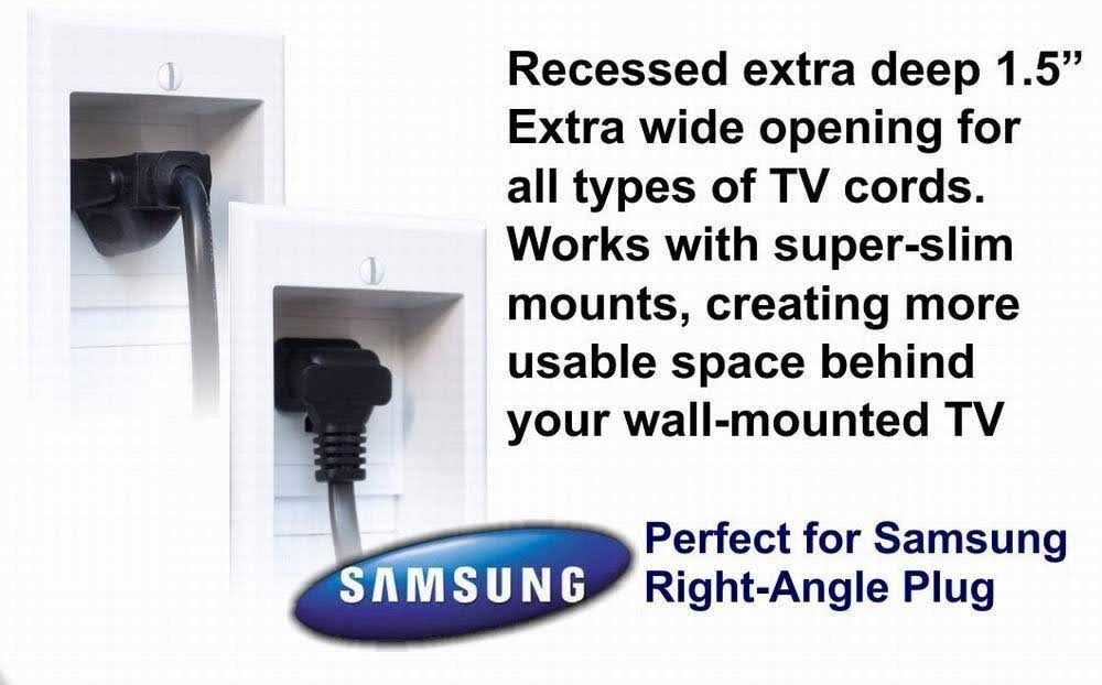 Powerbridge ONE-PRO-6 Single-Outlet Professional Grade Recessed In-Wall Cable Management System for Wall-Mounted