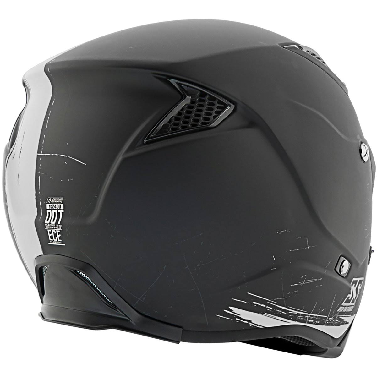 Speed and Strength SS2400 Tough As Nails Helmet - Black/White - Large