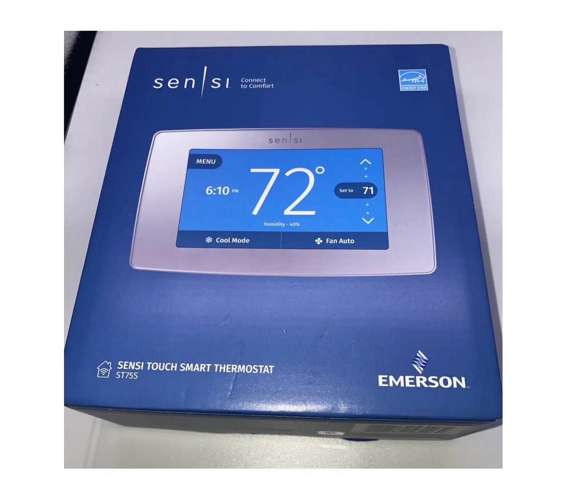 Emerson Sensi Touch Smart Programmable Wi-Fi Thermostat, C-Wire Required-Black