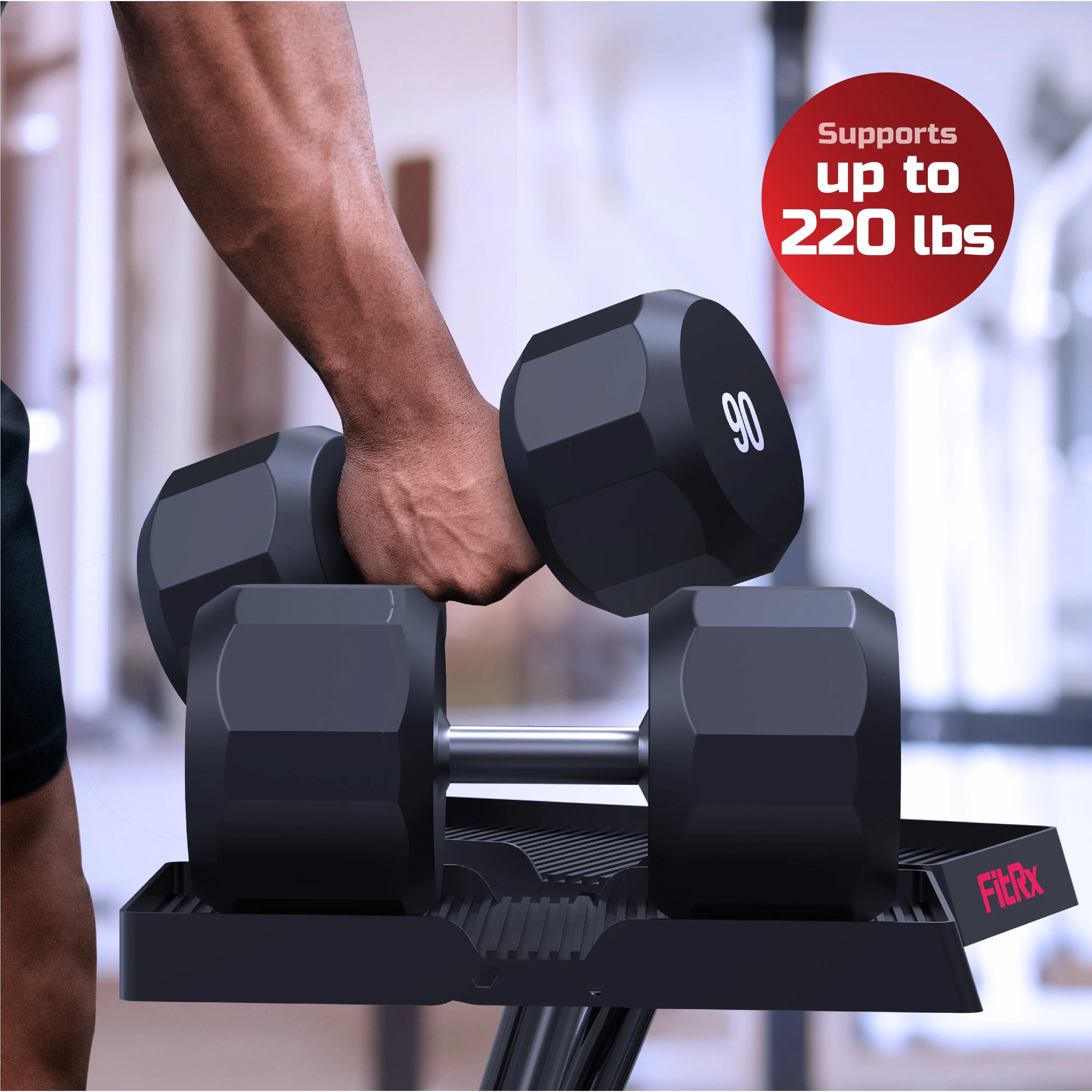 FitRx SmartRack Dumbbell Stand, Dumbbell and Kettlebell Weight Rack Stand for Home Gym