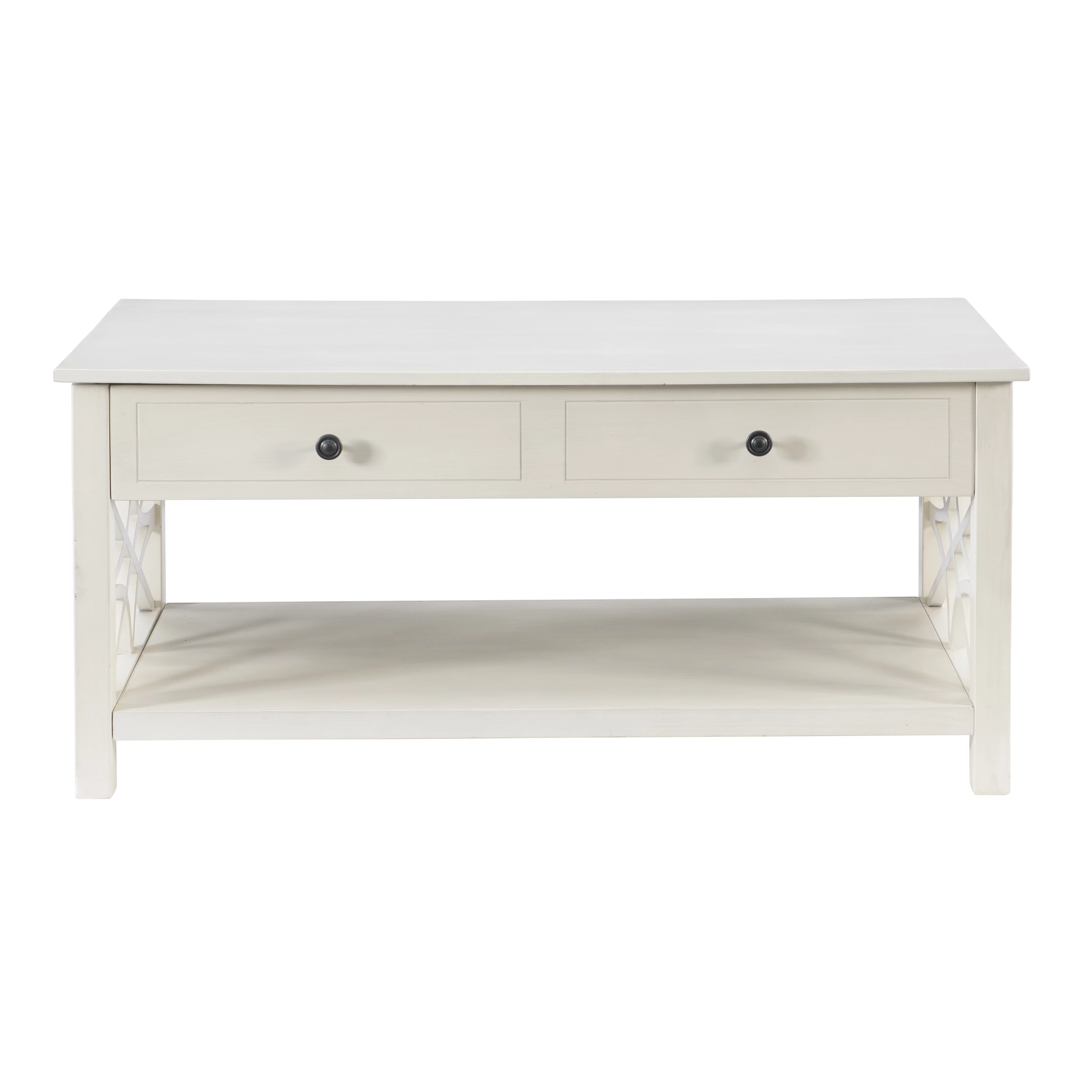 Linon Walton 2-Drawer Lift-Top Coffee Table, White