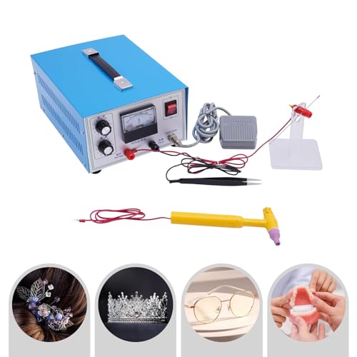 Jewelry Spot Welder, DC 50A 500W Adjustable Jewelry Welder w/ Foot Pedal, 0.02-0.05in Welding Dia. Soldering Machine