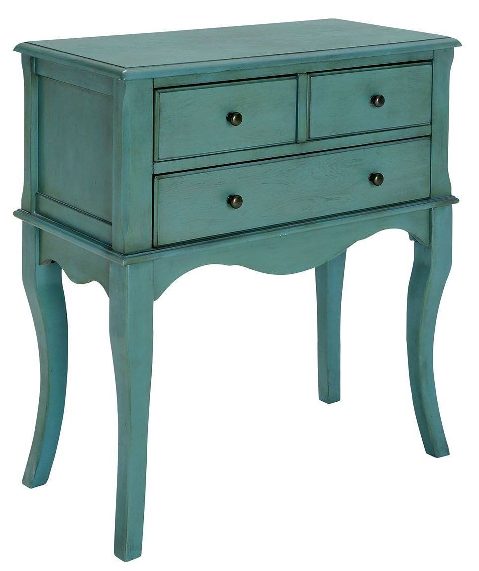 Furniture of America Sian Antique Teal Hallway Cabinet