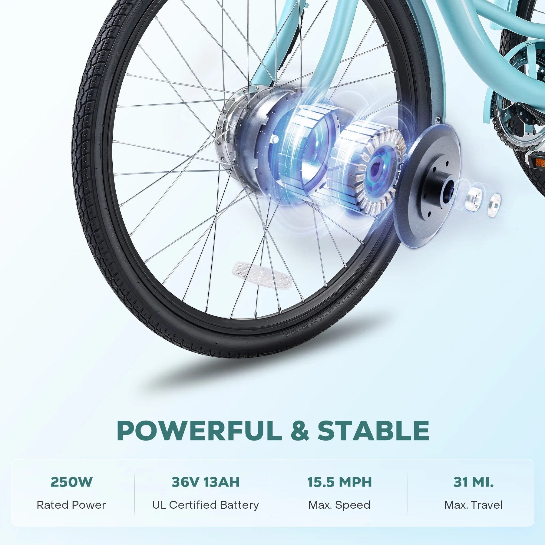 Viribus 24" Adult Electric Tricycle 250W Electric Trike with 36V 13Ah Battery UL 2271 Green