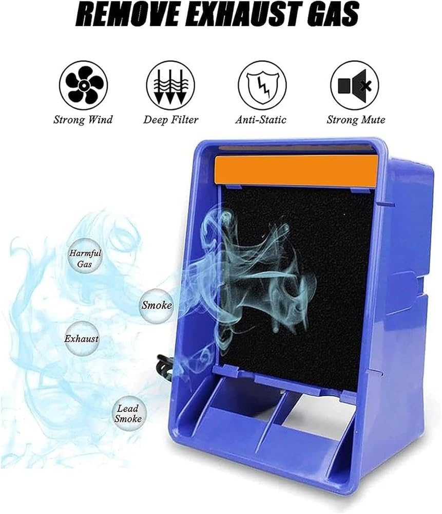 Strong Suction Powe Welding Fume Extractor, Solder Iron Exhaust Fan Solder Fume Extractor Fume Smoke Absorber