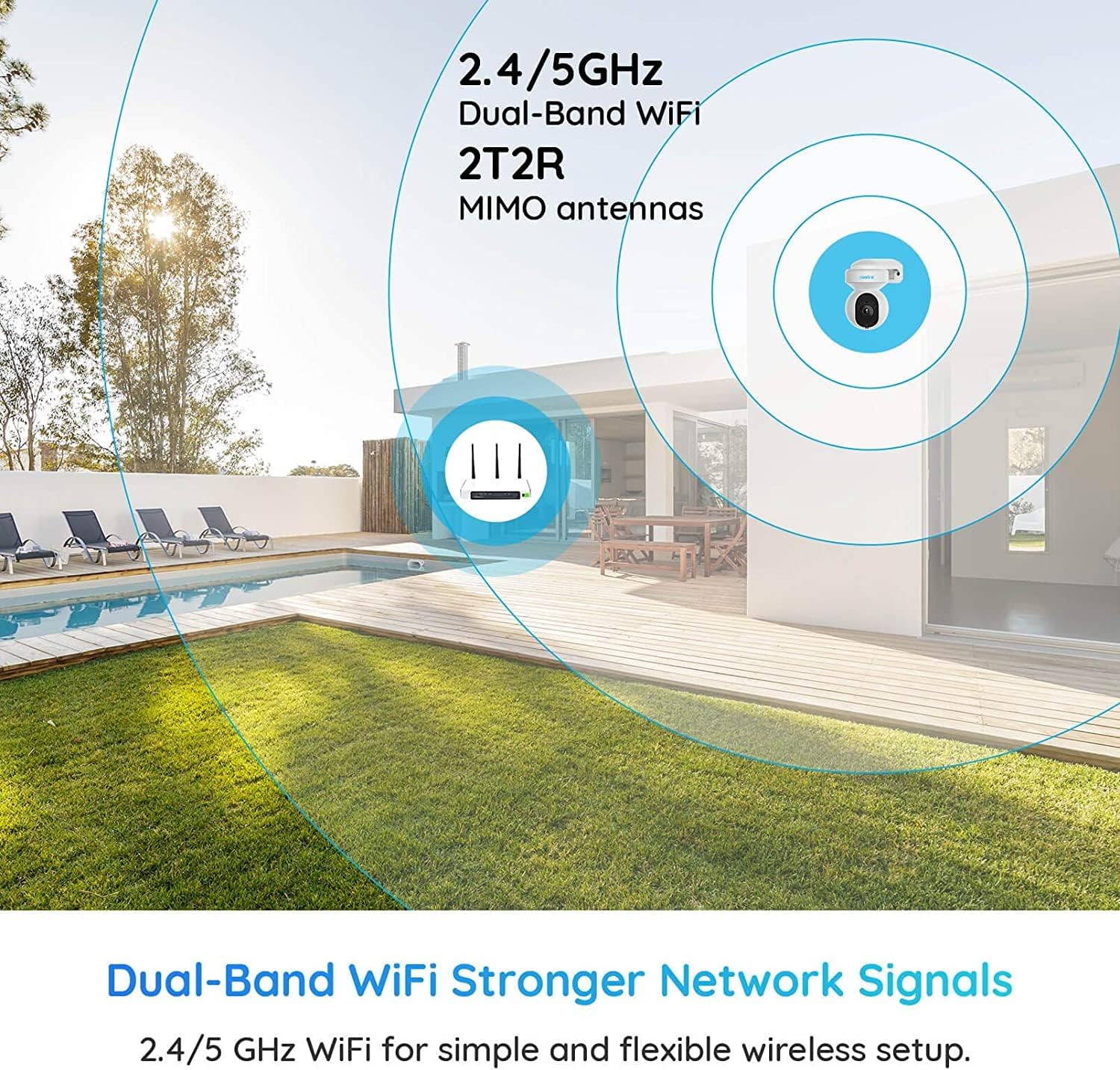 Reolink E1 Outdoor WiFi Camera, 5MP HD PTZ Camera for Home Security, Auto Tracking, Dual Band 2.4/5GHz WiFi, 3X Optical Zoom, Smart Motion Detection