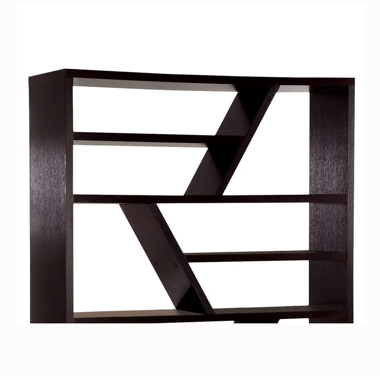 Furniture of America Cinzia Modern Wood Open Shelf Bookcase in Espresso