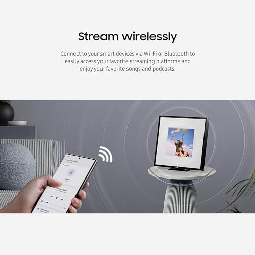 Samsung LS60D Music Frame Smart Speaker with Dolby Atmos Audio, Q-Symphony, Customizable Design, Wide Range Sound