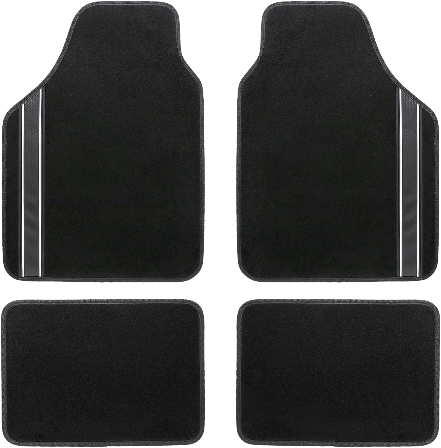 Matdology 4-Piece Universal Fit Luxe Carpet Car Floor Mats with Heel Pad