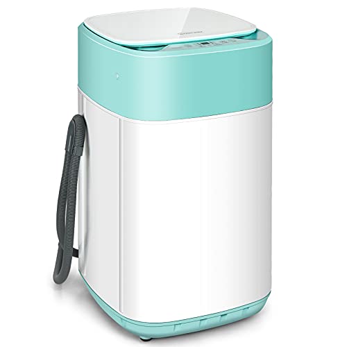 COSTWAY Portable Washing Machine, Built-in Drain Pump, 8Lbs Capacity, Full-Automatic washer with 6 Programs, 6 Water Levels, Child Lock
