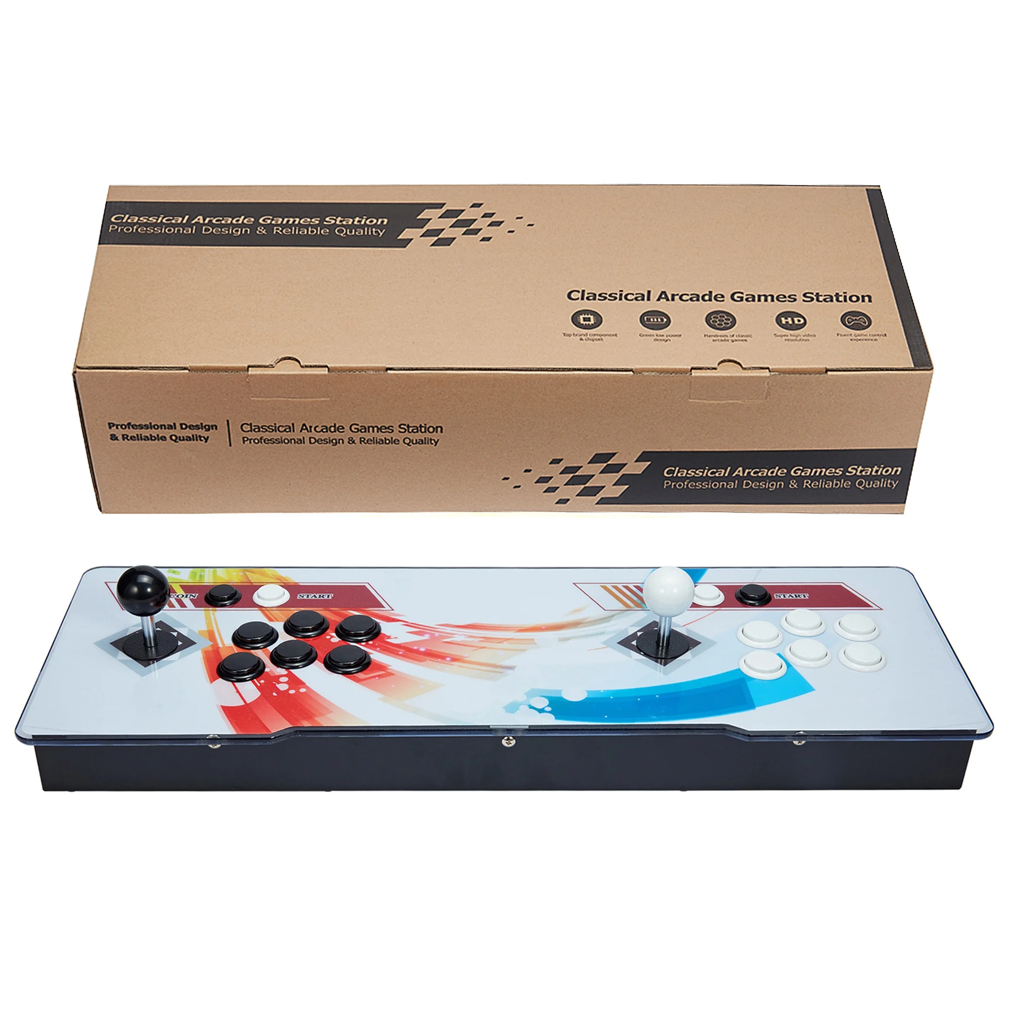 SHCKE 8000 Games in 1 Pandora's Box Classic Arcade Game Console for TV & Projector & PC