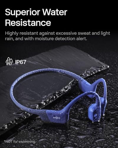 SHOKZ OpenRun - Open-Ear Bluetooth Bone Conduction Sport Headphones, Sweat Resistant Wireless Earphones for Workouts and Running, Built-in Mic