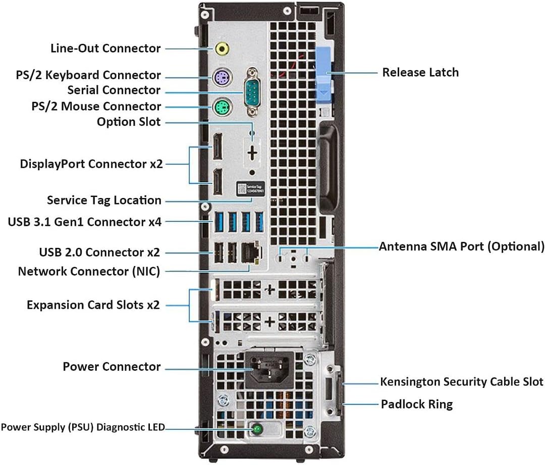 Dell Optiplex 7060 SFF Desktop Computer PC | Intel 8th Gen i7-8700 (6 Core) | 16GB DDR4 Ram 512GB NVMe M.2 SSD | Built-in WiFi 6E & Bluetooth 5.2 |