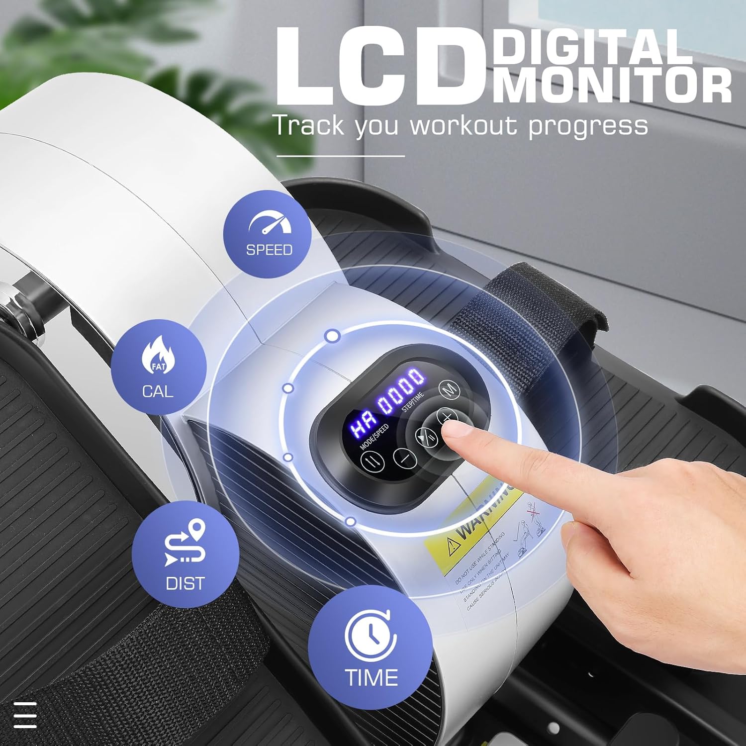 Under Desk Elliptical, Electric Seated Foot Pedal Exerciser with Fitness APP, Mini Elliptical for Home, LCD Display Monitor, Remote Control