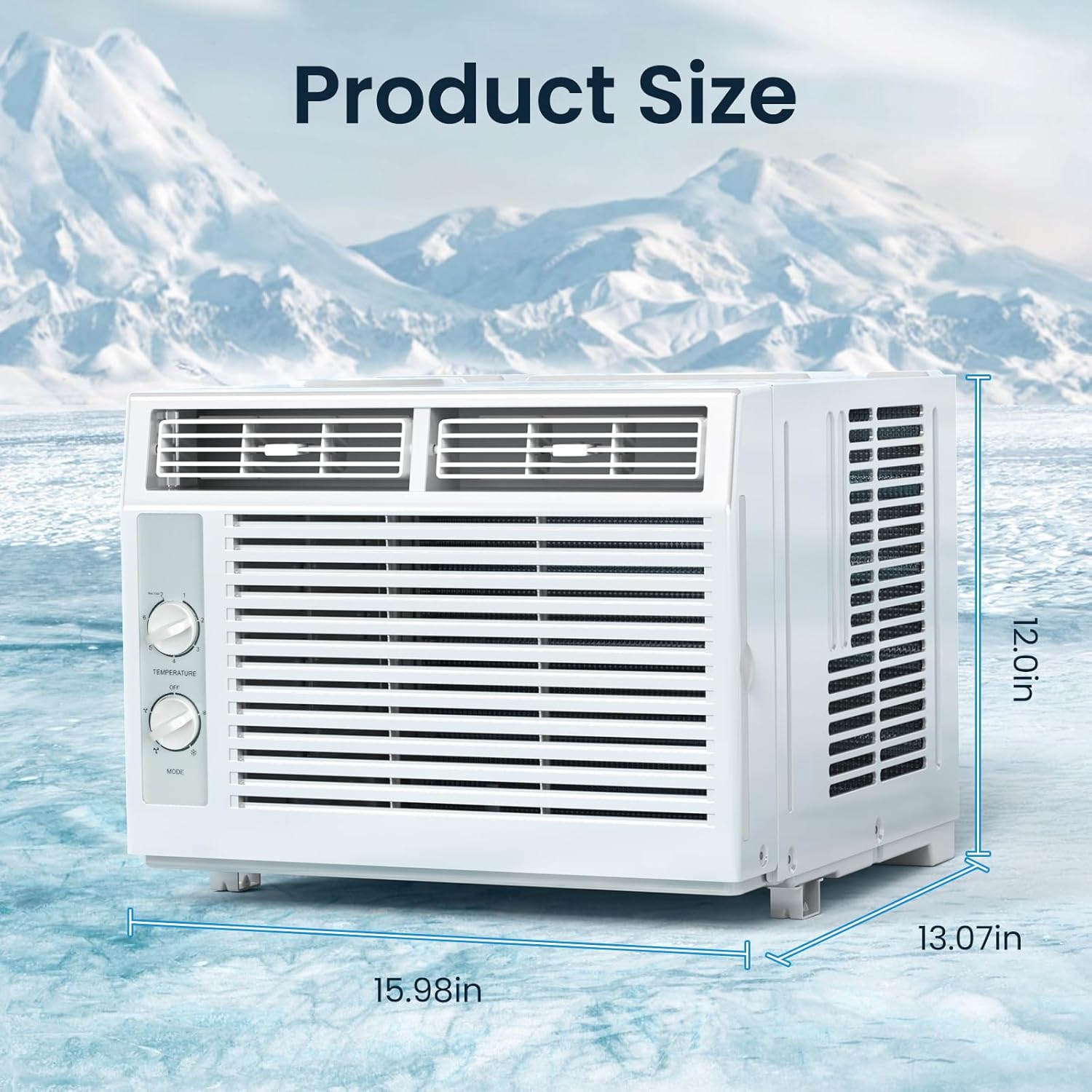 ZAFRO Window Air Conditioners 5000BTU, Cools 150 Sq. Ft,2 Cooling Mode & Fan Speeds,Ultra-Quiet, White