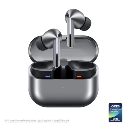 Samsung Galaxy Buds 3 Pro AI True Wireless Bluetooth Earbuds, Noise Cancelling, Sound Optimization, Redesigned Comfort Fit, Silver [US Version