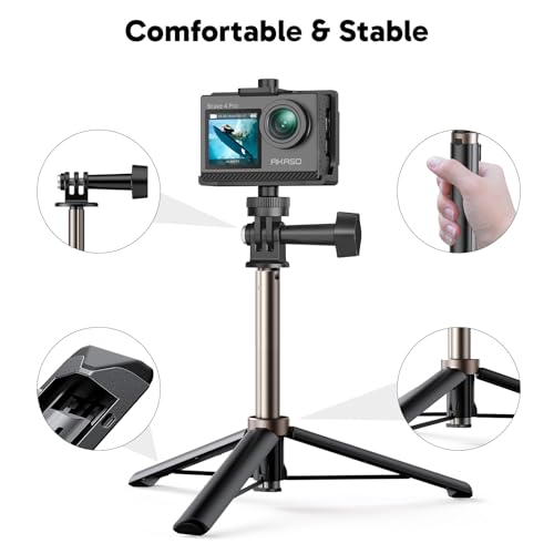 AKASO Brave 4 Pro 4K30 Action Camera with 256GB MicroSD U3 Card 131FT Underwater Waterproof Camera EIS Touch Screen Remote Control with 2x1350mAh