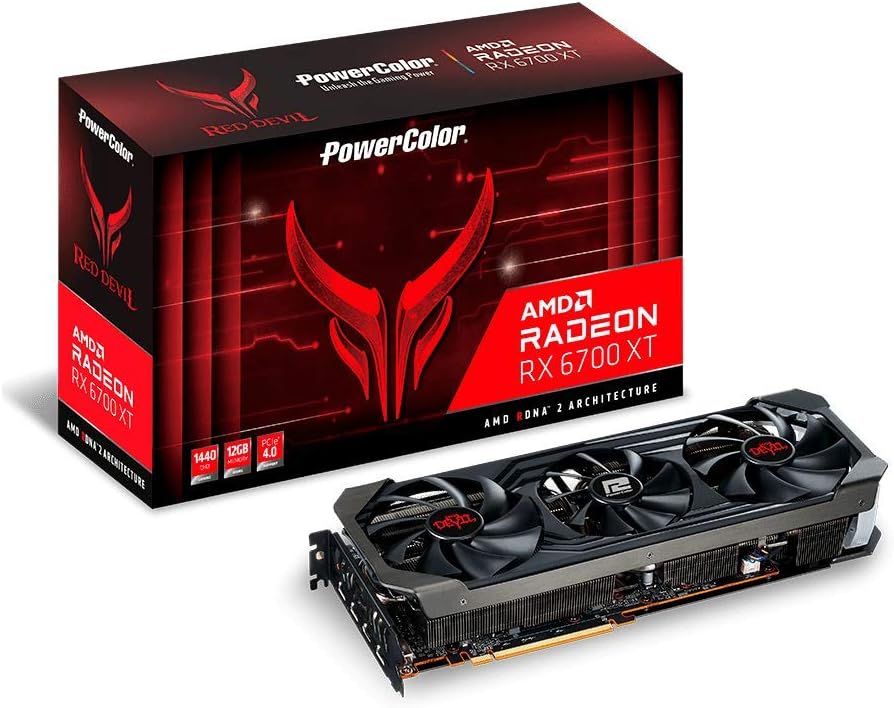 PowerColor Red Devil AMD Radeon RX 6700 XT Gaming Graphics Card with 12GB GDDR6 Memory, Powered by AMD RDNA 2, Raytracing, PCI Express 4.0, HDMI 2.1
