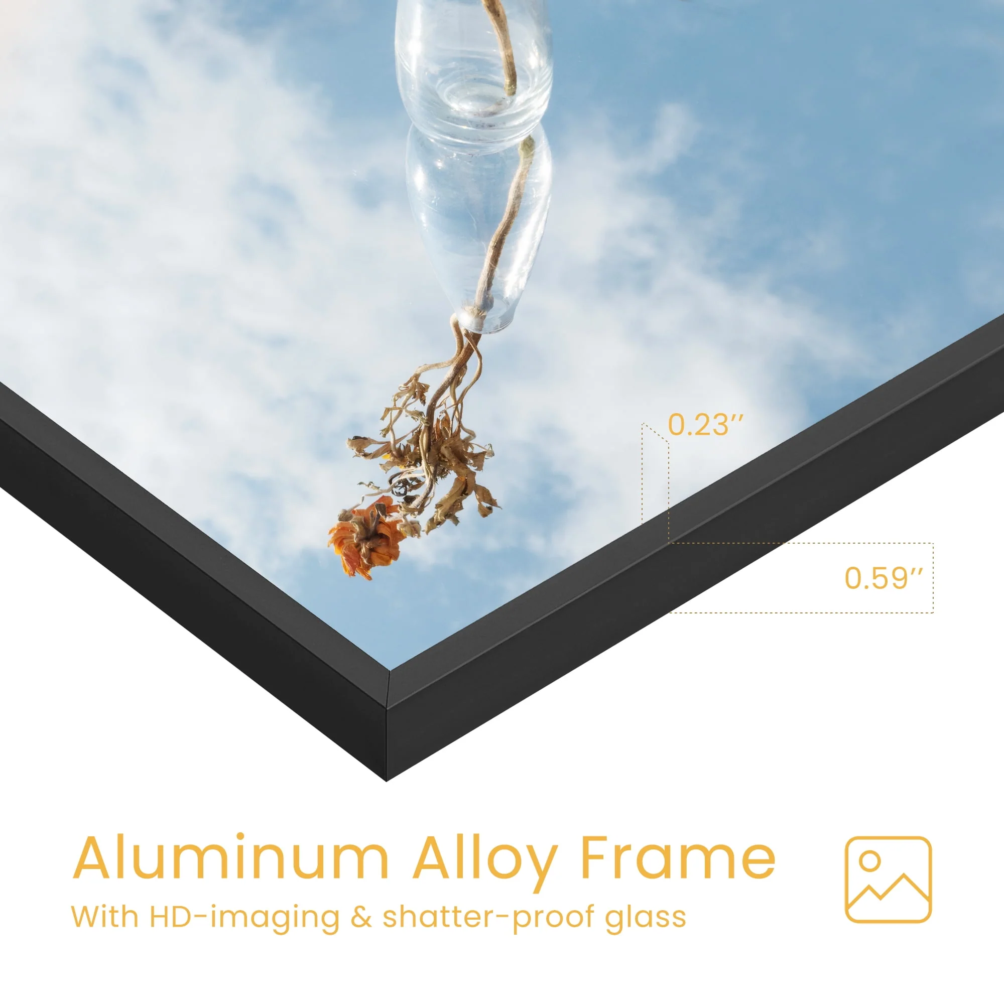 EDX Full Length Mirror 64x21 Full Body Mirror Rectangle Free Standing Wall Mounted Leaning Hanging Floor Mirrors, Black