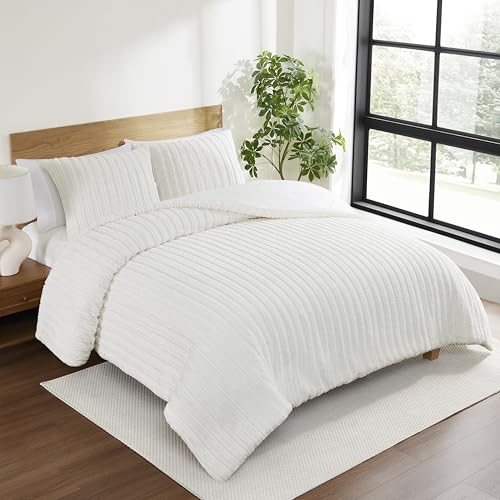 UGG Kenzie Full/Queen Comforter Set with 2 Pillow Shams Plush Faux Fur Bedding Soft Warm Down Alternative Comforter Washable Hypoallergenic Fluffy