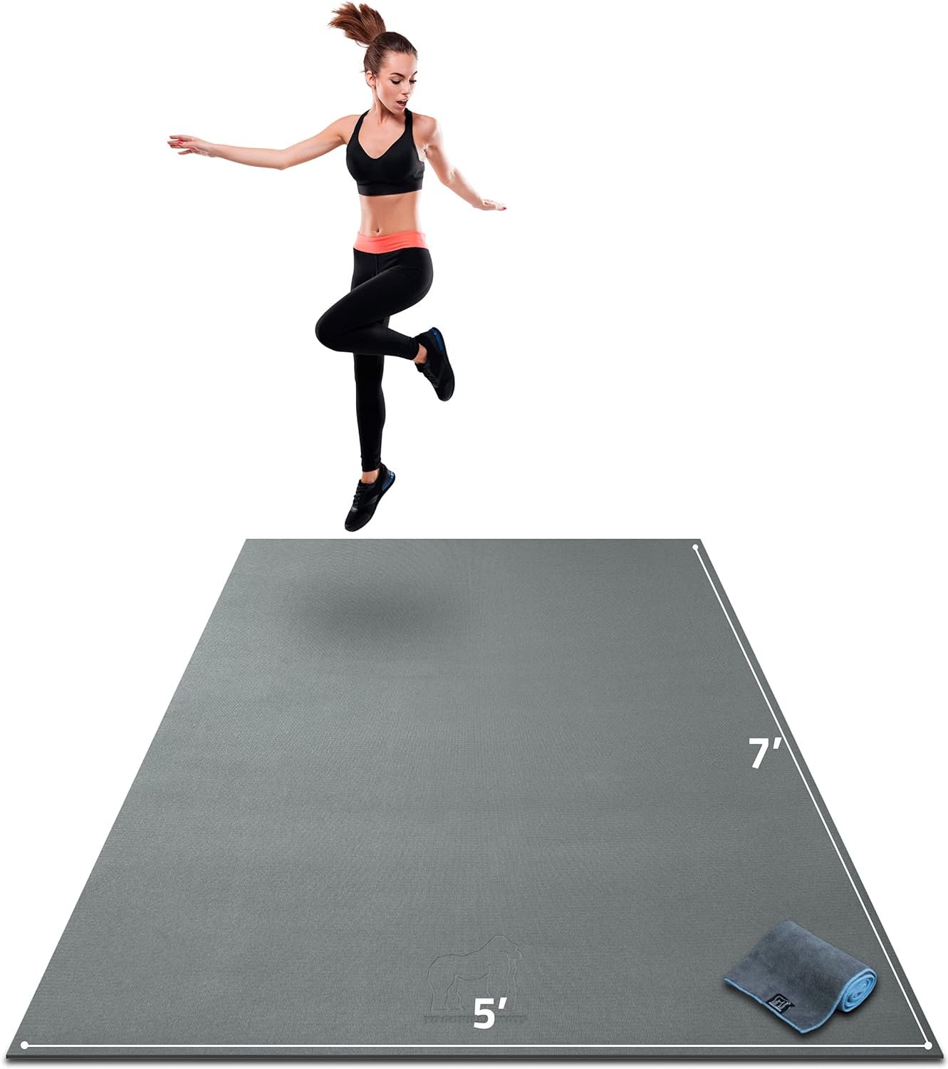 Gorilla Mats Premium Large Exercise Mat – 7' x 5' x 1/4 Ultra Durable, Non-Slip