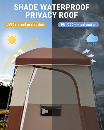 KingCamp Shower Tent, Portable Privacy Tent Outdoor Camping 1/2 Room Toilet Tents with Shower Bag & Dressing Room for Travel Beach Tailgate