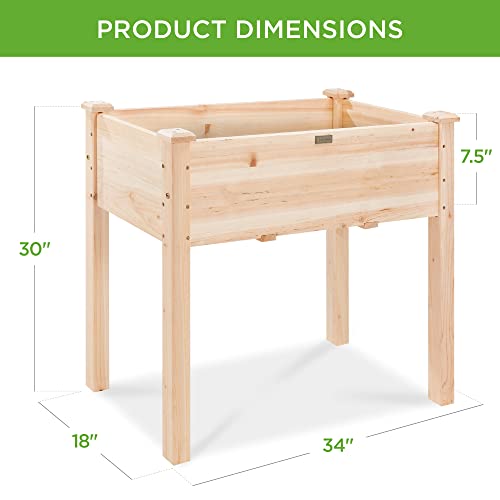 Best Choice Products 72x23x30in Raised Garden Bed, Elevated Wood Planter Box Stand for Backyard, Patio, Balcony w/Divider Panel, 6 Legs