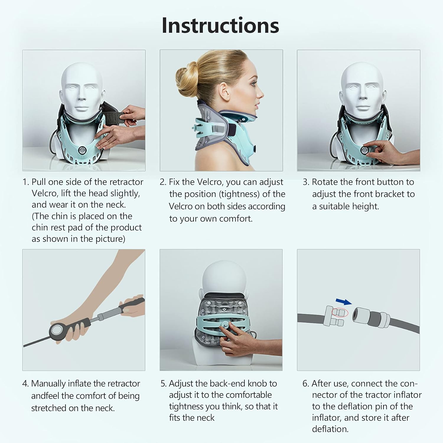 Adjustable Neck Brace Cervical Neck Traction Device Cervical Collar Machine Inflatable Home Neck Support Cervical Support