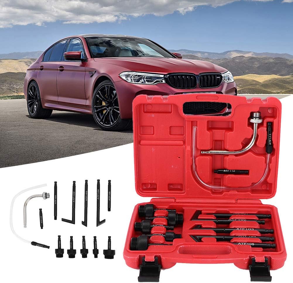 KIMISS 13Pcs/Set Oil Fill Adapter Transmission Fluid Oil Refilling Refill Connector Tool Kit + transmission fluid iol filler adapter for Audi trans