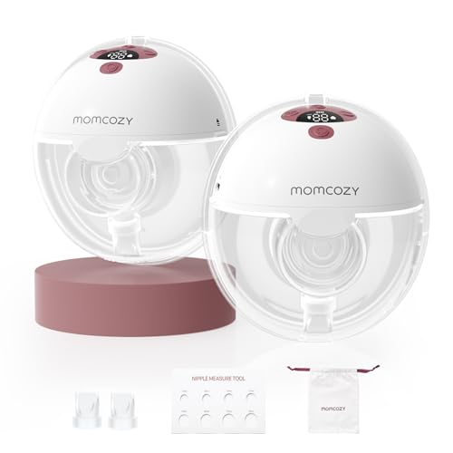 Momcozy M5 Hands-Free Wearable Breast Pump, Double-Sealed Flange for Baby-Like Comfort, 3 Modes & 9 Suction Levels, Portable Electric Pump – 24mm