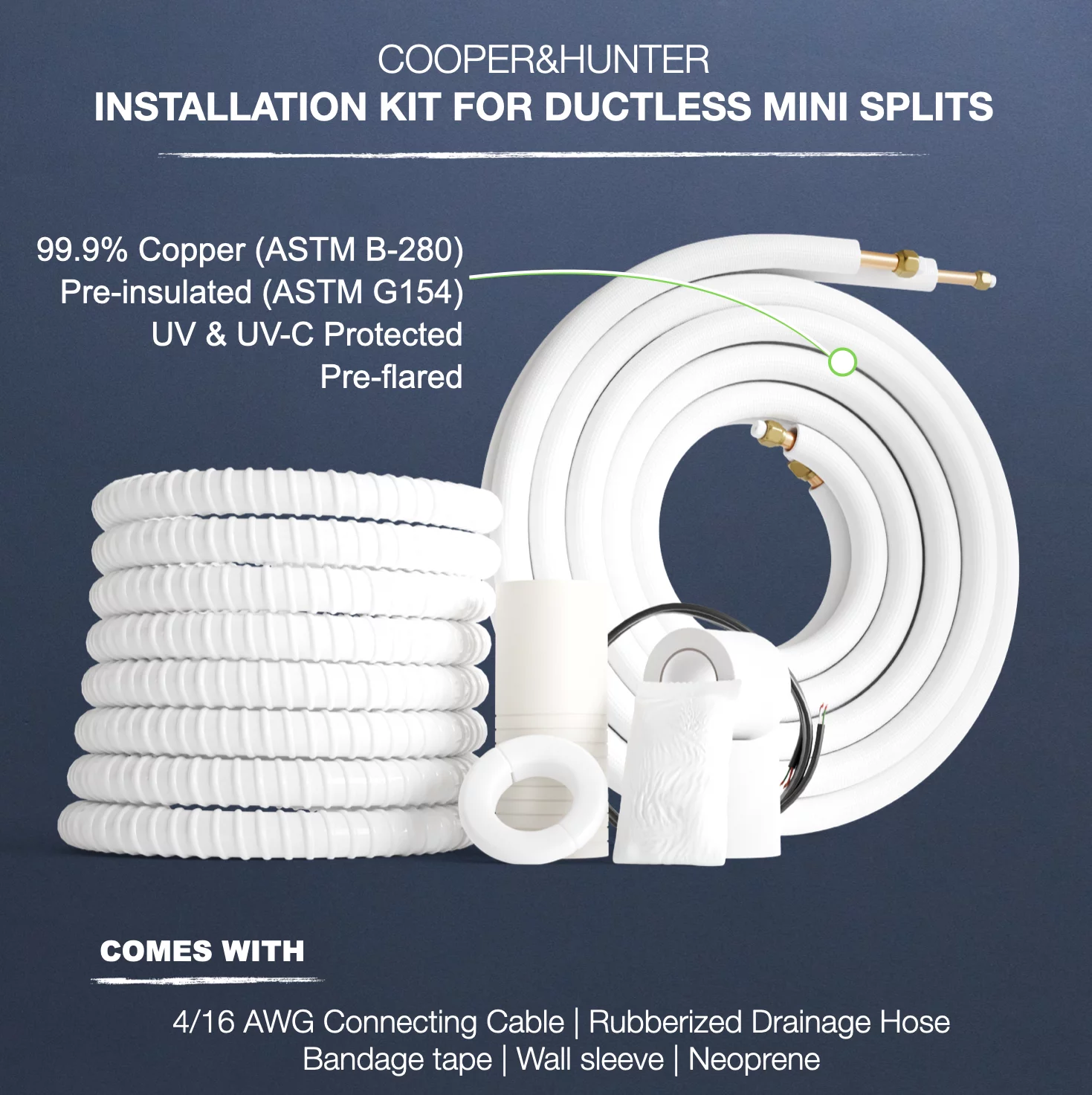 Cooper & Hunter 28000 BTU 230V Slim Ducted Tri 3 Zone Mini Split Heat Pump Air Conditioner 9K+9K+9K Cover 1200 Sq Ft