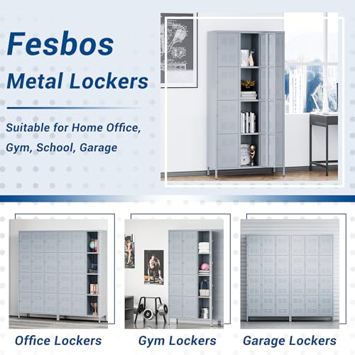 72" Metal Locker for Employees 3 Doors Blue Steel Storage Locker for Office, School, Gym - Metal Storage Cabinets for Home, Office, Gym, School