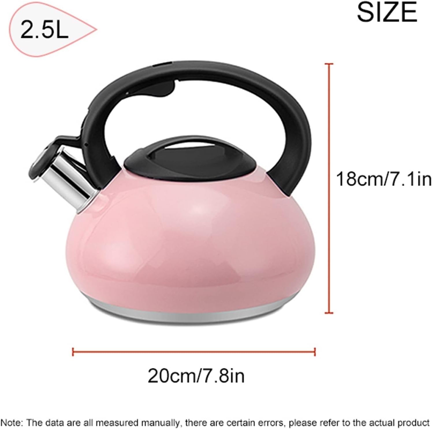 Elegant Design Stainless Steel Whistling Kettle Water Tea Kettle 2.5L Capacity Stove Top Teapot Pot