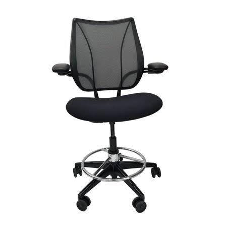 Humanscale Liberty Chair Drafting Stool, Executive Office Chair, Black