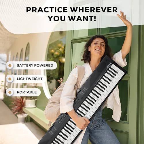 Alesis 88 Key Keyboard Piano with 480 Sounds, Speakers, USB MIDI, Carry-Bag, Stand, Headphones, Pedal and Piano Lessons for Beginners