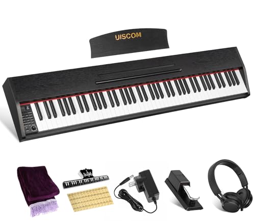 Digital Piano Keyboard for Beginners,Full Size 88 Key Semi-Weighted Keyboard Electric Piano with Stand,Power Adapter,Sheet Music Stand,Pedal