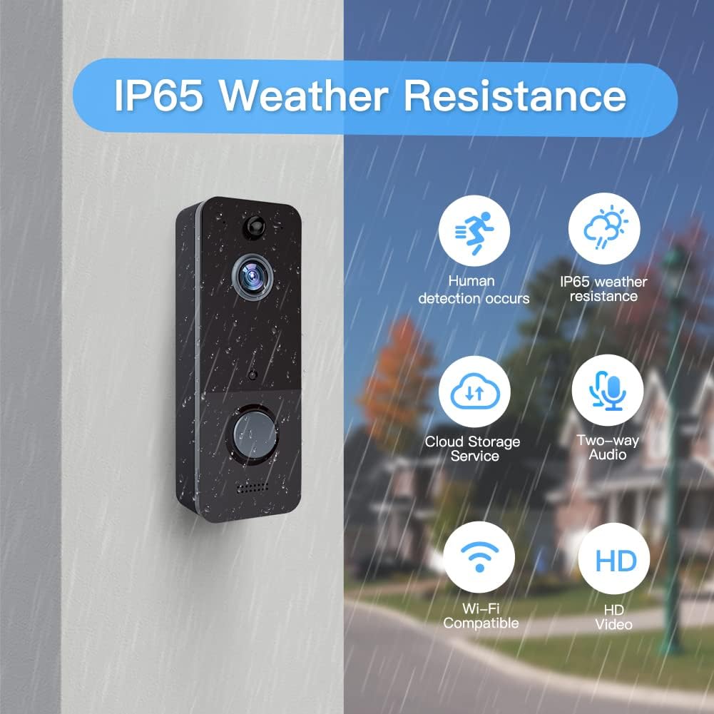 Wireless Doorbell Camera, EKEN Smart Video Doorbell Camera with PIR Motion Detection, Cloud Storage, HD Live Image, 2-Way Audio, Night Vision