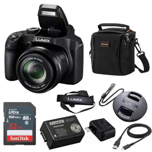 Panasonic LUMIX FZ80D 18.1MP Point & Shoot Digital Camera Bundle with Slinger Alpine 140 Multi-Device Shoulder Bag