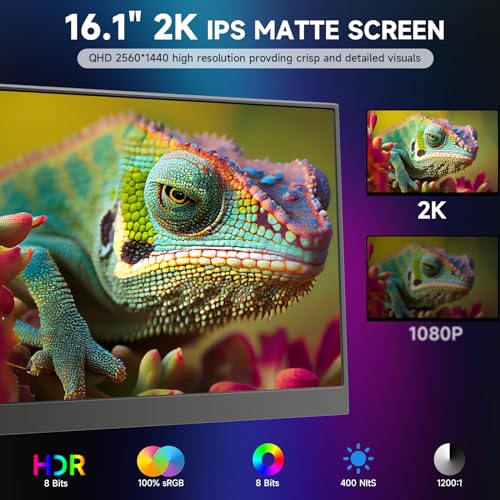 Feiasia Portable Monitor Extremely Slim&Lightweight 15.6 Inch 1080P USB-C Laptop HDMI Computer Display Gaming Monitor with Smart Cover&Speakers