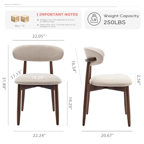 COLAMY Wooden Dining Chairs Set of 4, Modern Fabric Upholstered Dining Room Chair, Farmhouse Kitchen Chairs with Foot Pegs, Green