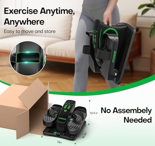 Under Desk Elliptical, Upgraded 6 Adjustable Resistance &15 Speeds Leg Exerciser While Sitting for Seniors with Forward & Reverse Direction